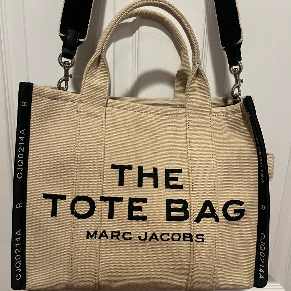Marc Jacobs Cream Tote Bag with Black Accents